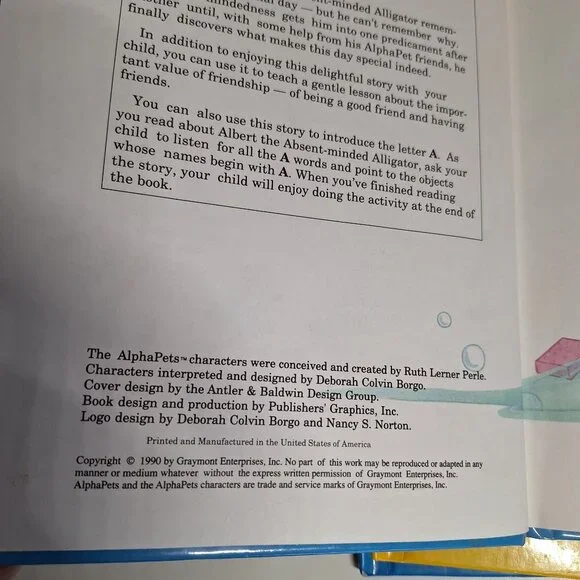 6 AlphaPets Book Lot A, B, C, D, F, G Grolier Vintage Hardcover Alphabet Books - Picture 9 of 12